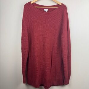 LL Bean Signature Womens 100% Merino Wool Waffle Knit Tunic Sweater Large